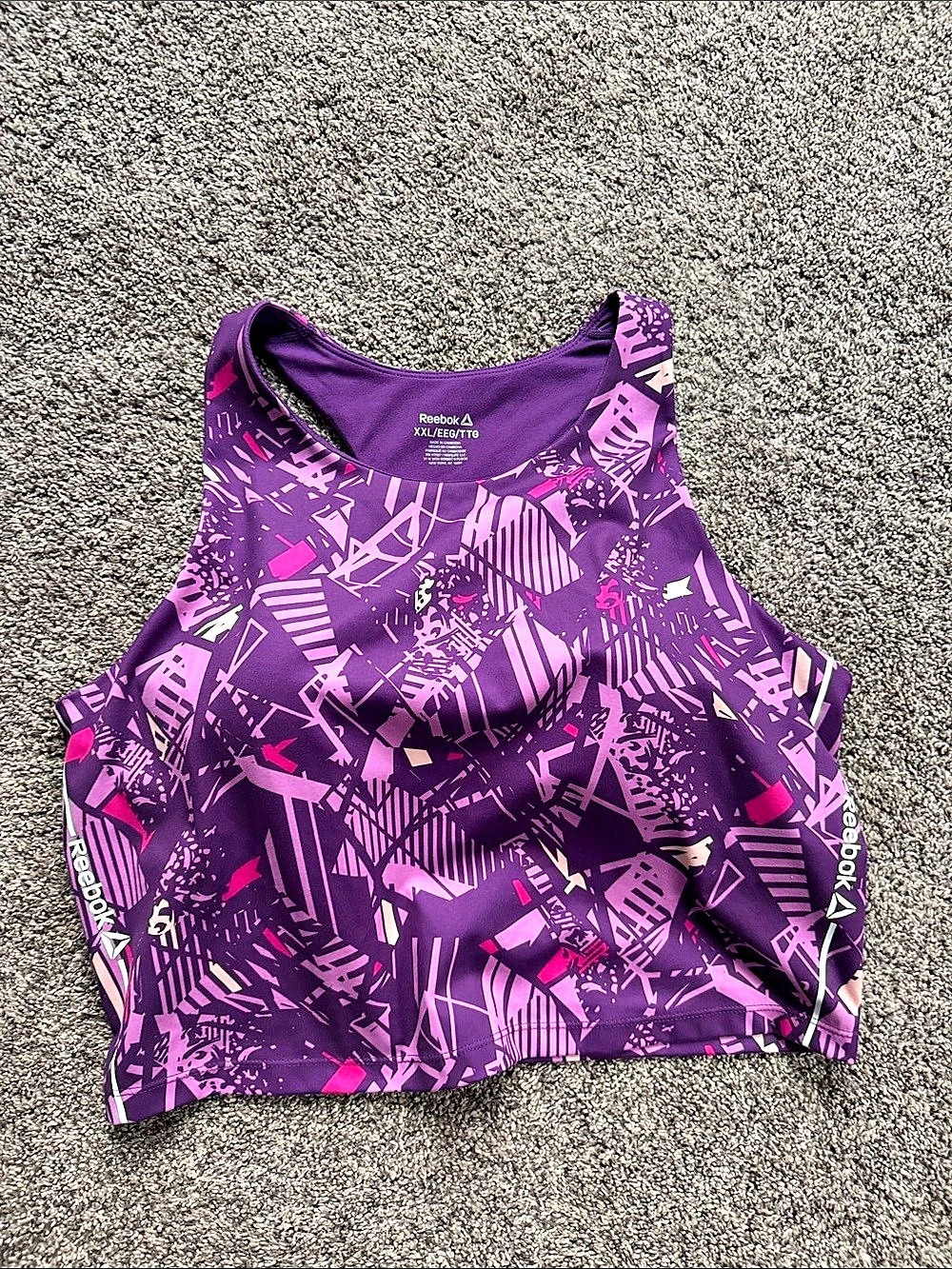 Reebok Abstract Athletic Tank Top in Purple & Pink XXL Like New